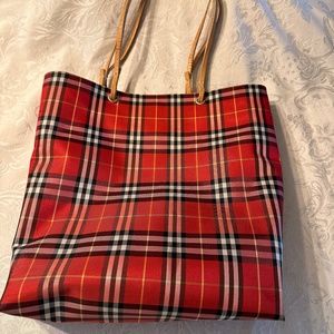 Burberry Red Nova Check Market Tote